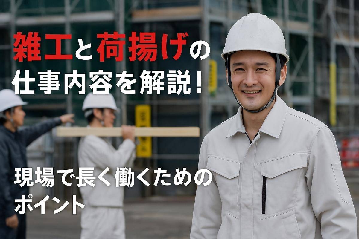 雑工と荷揚げの仕事内容を解説！現場で長く働くためのポイント
