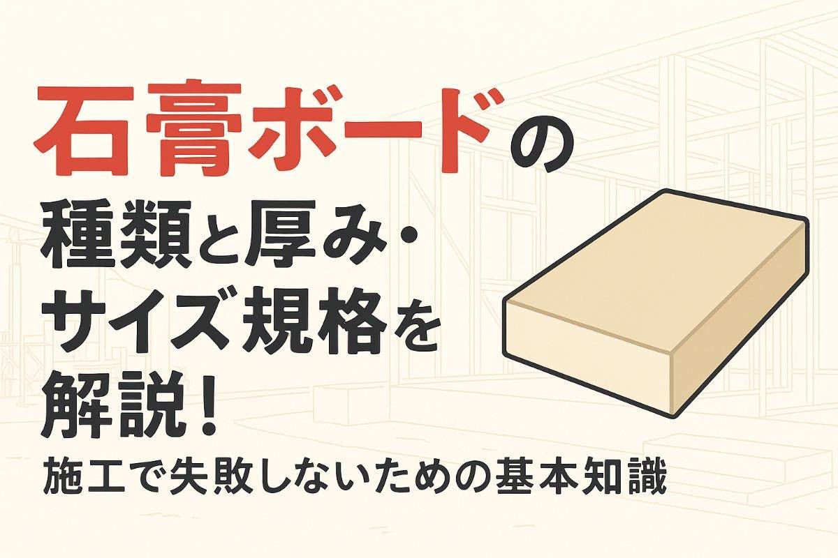 石膏ボードの種類と厚み・サイズ規格を解説！施工で失敗しないための基本知識